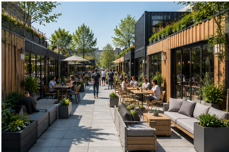 Open-Air Hospitality Walkway